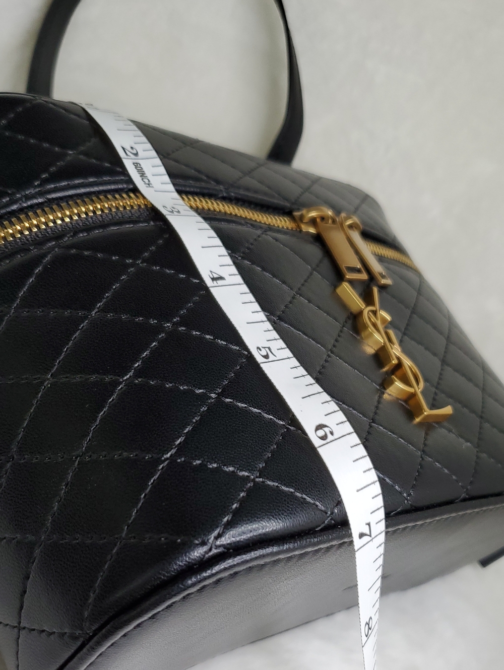 YSL Black Quilted Vanity Satchel with Gold Hardware - Picture 13 of 15